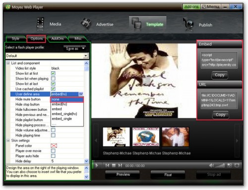 remove the unwanted information from the customized player remove the unwanted information from the customized player