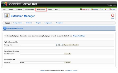 joomla! player module install success joomla! player module install success