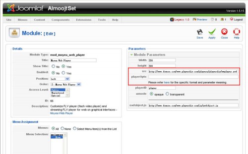 joomla! player module customize