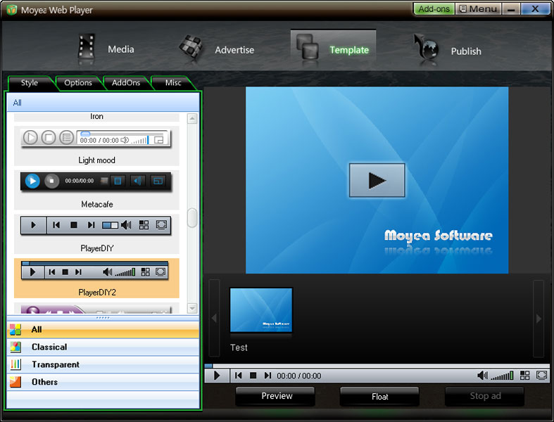 Click to view Moyea Web Player 2.4.0.5 screenshot